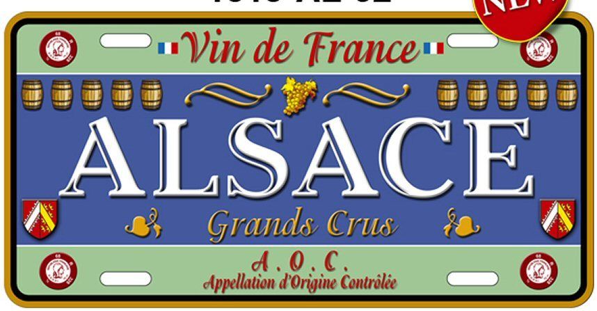 PLAQUE AMERICAINE COLLECTION REGION VINS DE FRANCE ALSACE